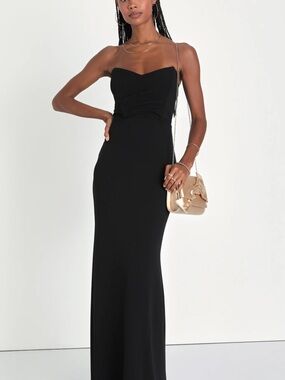 New Lulus Iconic Arrival Strapless Bustier Mermaid Maxi Fitted Gown Sz Small